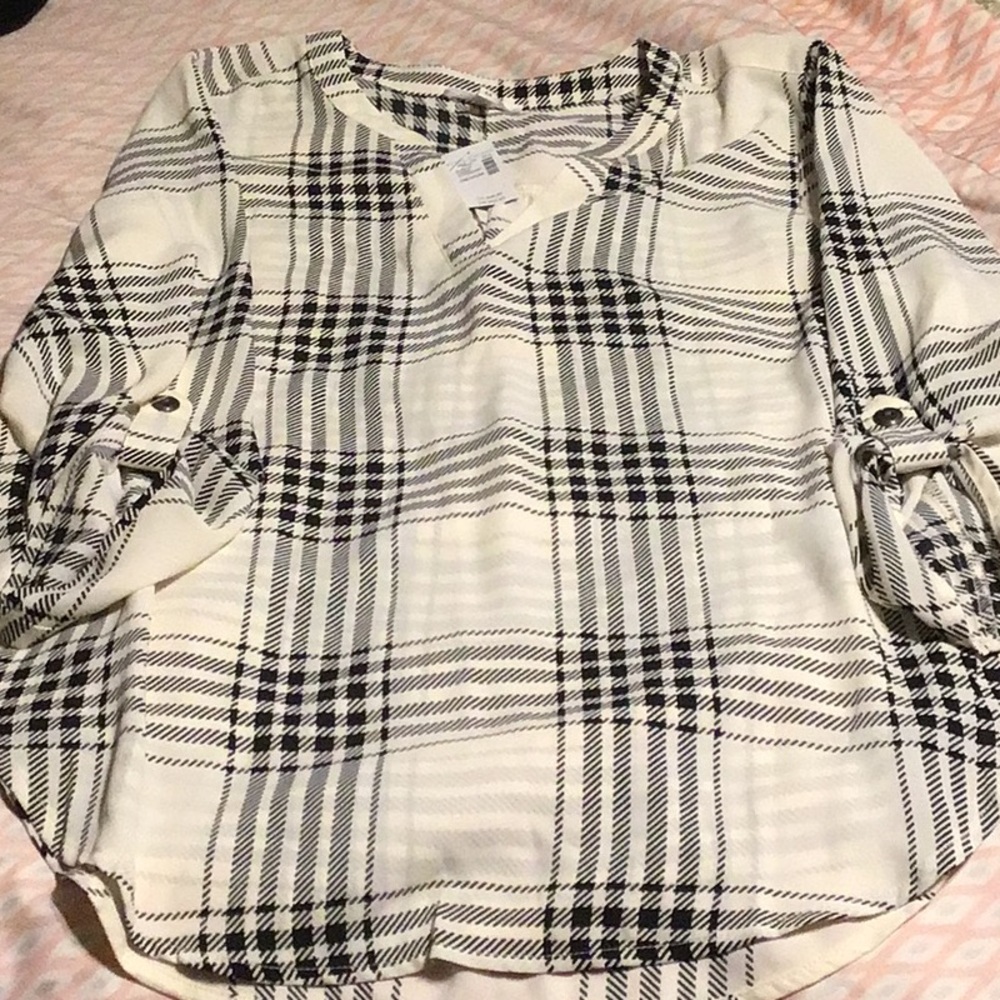 Maurices Black and White Boxy Blouse